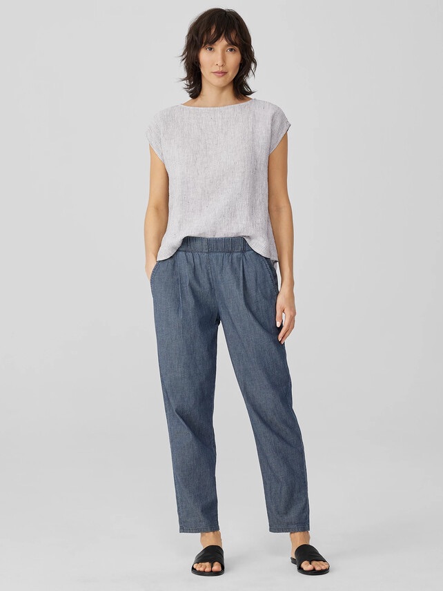 Eileen Fisher Airy Organic Cotton Twill Tapered Pant